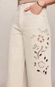 Savelo The Show Off High-Rise Bowed Denim