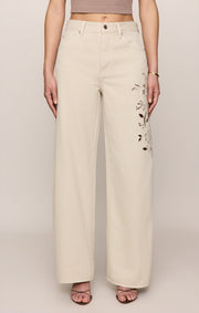 Savelo The Show Off High-Rise Bowed Denim