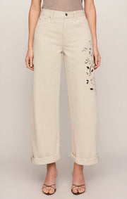 Savelo The Show Off High-Rise Bowed Denim