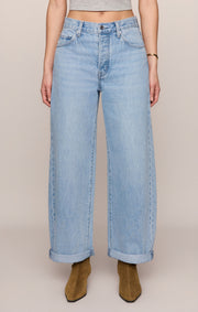 Savelo The Show Off High-Rise Bowed Denim