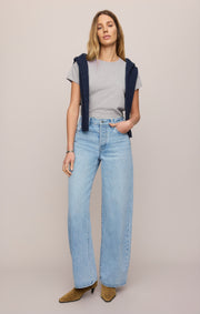Savelo The Show Off High-Rise Bowed Denim