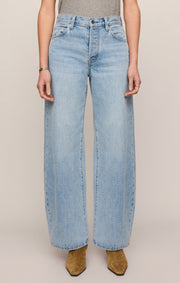Savelo The Show Off High-Rise Bowed Denim