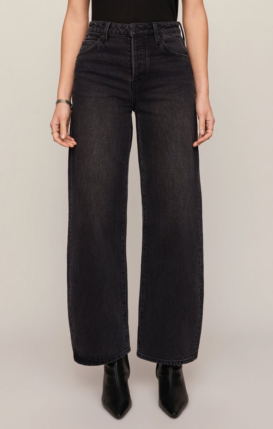 Savelo The Show Off High-Rise Bowed Denim