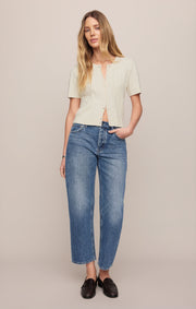 Savelo The Off Duty Mid-Rise Bowed Ankle Denim