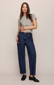 Savelo The Off Duty Mid-Rise Bowed Ankle Denim