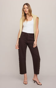 Savelo The Off Duty Mid-Rise Bowed Ankle Denim