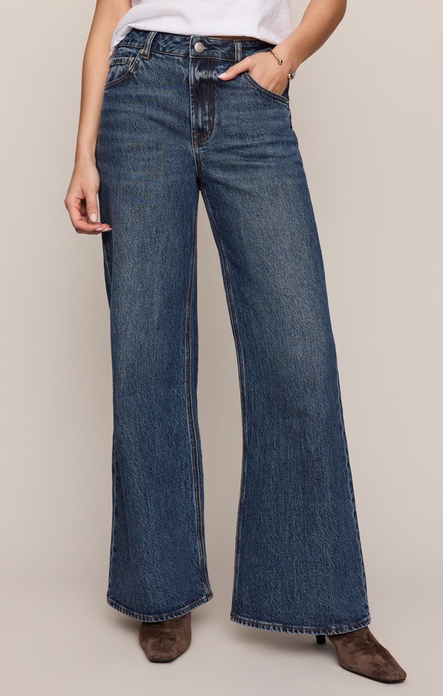 Savelo The Stunner Mid-Rise Wide Denim