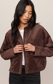 Savelo All Day Cropped Suede Jacket