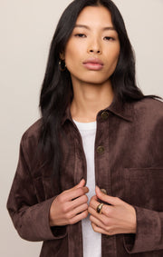 Savelo All Day Cropped Suede Jacket