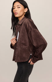 Savelo All Day Cropped Suede Jacket