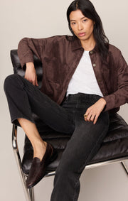 Savelo All Day Cropped Suede Jacket