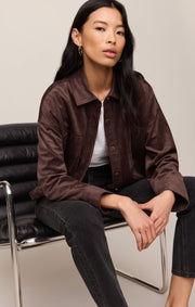 Savelo All Day Cropped Suede Jacket