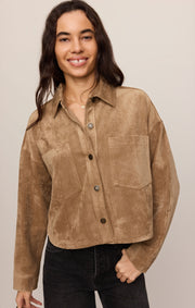 Savelo All Day Cropped Suede Jacket