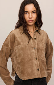 Savelo All Day Cropped Suede Jacket
