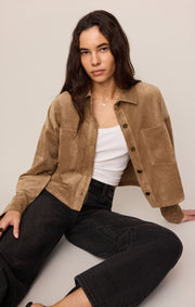 Savelo All Day Cropped Suede Jacket