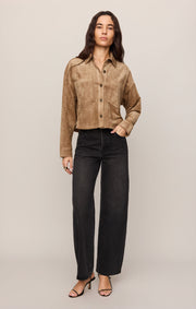 Savelo All Day Cropped Suede Jacket