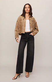 Savelo All Day Cropped Suede Jacket