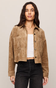 Savelo All Day Cropped Suede Jacket