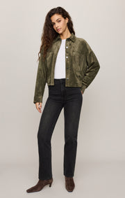 Savelo All Day Cropped Suede Jacket