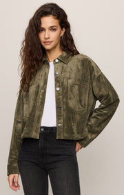 Savelo All Day Cropped Suede Jacket