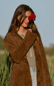 Savelo Decker Faux Suede Chore Coat