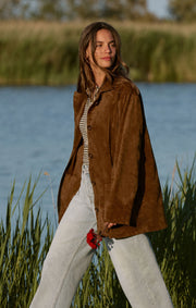 Savelo Decker Faux Suede Chore Coat