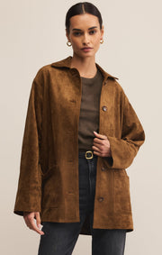 Savelo Decker Faux Suede Chore Coat