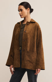 Savelo Decker Faux Suede Chore Coat