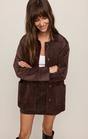 Savelo Decker Faux Suede Chore Coat