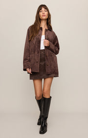 Savelo Decker Faux Suede Chore Coat
