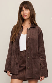 Savelo Decker Faux Suede Chore Coat