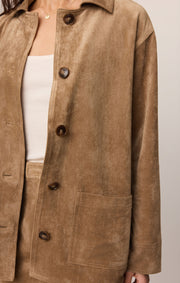 Savelo Decker Faux Suede Chore Coat