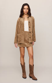 Savelo Decker Faux Suede Chore Coat