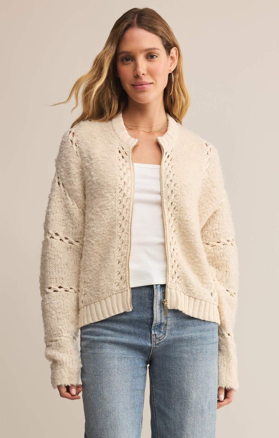 Savelo Sundance Zip-Up Sweater Jacket