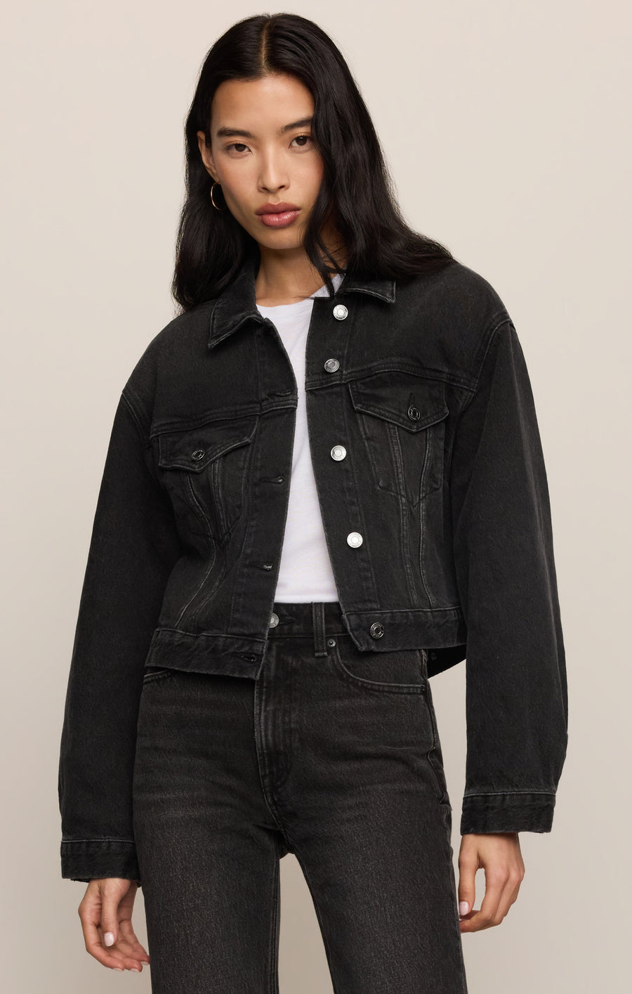 Savelo Daily Cropped Denim Jacket