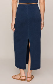Savelo Gail Jersey Denim Midi Skirt