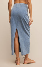 Savelo Gail Jersey Denim Midi Skirt