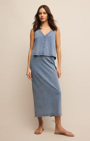 Savelo Gail Jersey Denim Midi Skirt
