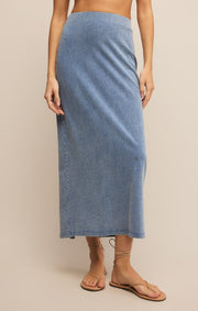 Savelo Gail Jersey Denim Midi Skirt