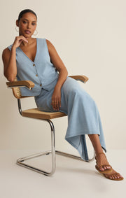 Savelo Gail Jersey Denim Midi Skirt