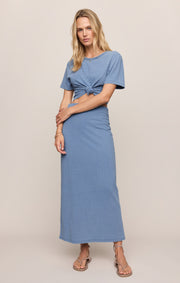 Savelo Gail Jersey Denim Midi Skirt