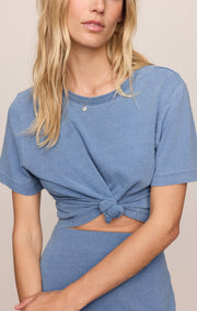 Savelo Gail Jersey Denim Midi Skirt