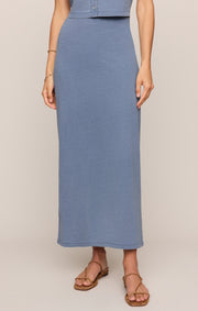 Savelo Gail Jersey Denim Midi Skirt