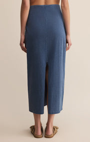 Savelo Gail Jersey Denim Midi Skirt