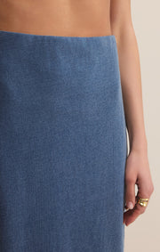Savelo Gail Jersey Denim Midi Skirt