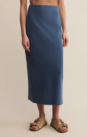 Savelo Gail Jersey Denim Midi Skirt