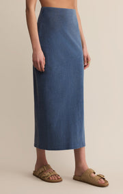 Savelo Gail Jersey Denim Midi Skirt