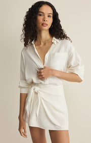 Savelo Lorna Linen Mini Skirt
