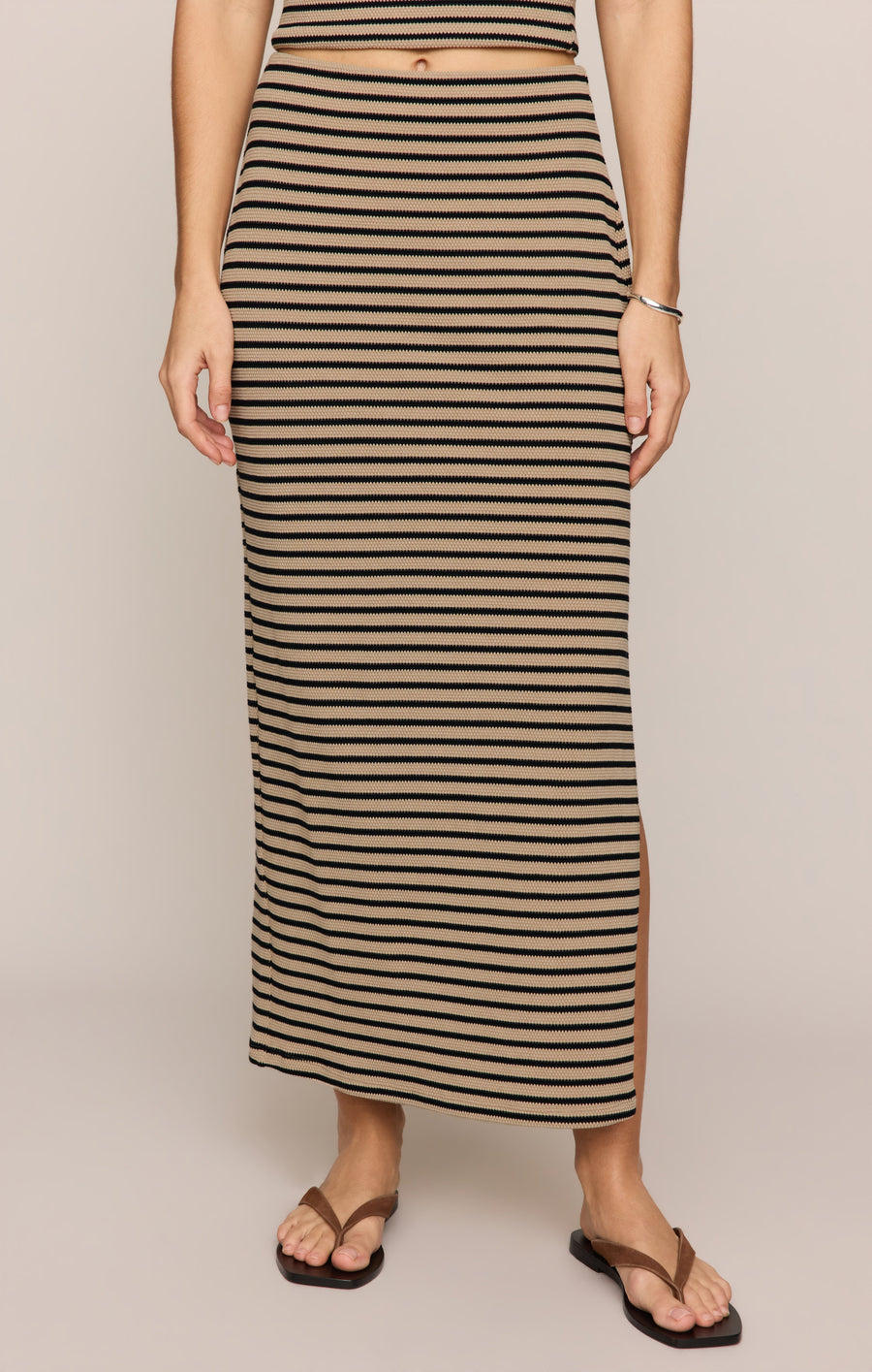 Savelo Ainslie Stripe Midi Skirt