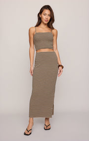Savelo Ainslie Stripe Midi Skirt